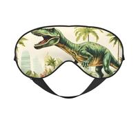 Máscara de ojos para dormir, velociraptor de selva retro con correa ajustable