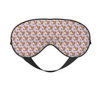 Máscara de ojos para dormir versátil con estampado de perro Pomerania de dibujos animados, suave, reversible, para meditación y viajes, unisex
