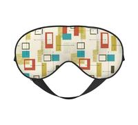Máscara de ojos para dormir versátil con estampado moderno de mediados de siglo, suave, reversible, para meditación y viajes, unisex