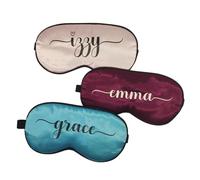 Máscara de ojos personalizada para dormir con nombre personalizado, máscara para dormir para dama de honor, propuesta de regalo, idea de fiesta de pijamas para niña