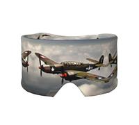 Máscara de ojos refrescante con estampado de avión de la Segunda Guerra Mundial para dormir en total oscuridad, máscara de dormir suave, regalos para hombres y mujeres