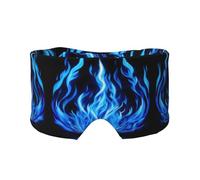 Máscara de ojos refrescante con estampado de llama índigo para dormir en total oscuridad, máscara de dormir suave, regalos para hombres y mujeres