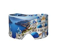 Máscara de ojos refrescante para dormir en total oscuridad, con estampado de vista al mar, isla griega, suave, regalos para hombres y mujeres