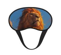 Máscara de ojos Regal Lion Sunset de tela compuesta con borde negro para hombre y mujer con banda elástica
