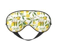 Máscara de ojos reversible de limones tropicales frescos, máscara opaca de doble cara, ajustable, suave, para dormir o dormir