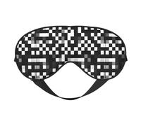 Máscara de ojos reversible para meditación y viajes, diseño a cuadros, versátil y versátil para dormir, unisex
