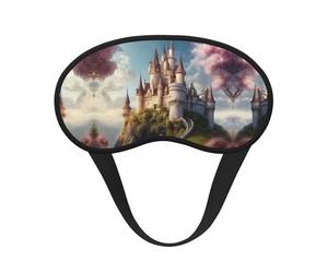 Máscara de ojos romántica con estampado de cuento de hadas Castle04 para dormir, máscara de dormir suave y cómoda, sombra de ojos, máscara opaca para viajes, camping