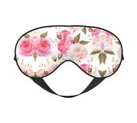 Máscara de ojos rosa con flores florales para máxima comodidad para dormir, ajustable, transpirable y elegante, perfecto para sensibilidad a la luz, insomnio