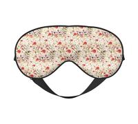 Máscara de ojos rústica con estampado de rosas para todas las ocasiones con correa ajustable de doble cara, perfecta para turnos y viajes