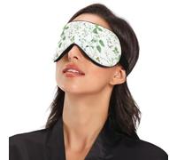 Máscara de ojos rústica de primavera con flores blancas esenciales de viaje con banda elástica ajustable opaca con correa elástica ajustable, máscara de ojos para vuelo, viajes, siesta