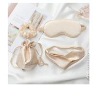 MáScara De Ojos Silk Sleeping Mask For the Night Women Aduld Relájate Soft Nap Cover Mask Sleep Mask 4 PCS Set Health vendas de viaje moda Eye Mask (Color : Apricot Large)