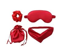 MáScara De Ojos Silk Sleeping Mask For the Night Women Aduld Relájate Soft Nap Cover Mask Sleep Mask 4 PCS Set Health vendas de viaje moda Eye Mask (Color : Red L)