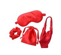MáScara De Ojos Silk Sleeping Mask For the Night Women Aduld Relájate Soft Nap Cover Mask Sleep Mask 4 PCS Set Health vendas de viaje moda Eye Mask (Color : Red M)