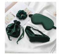 MáScara De Ojos Silk Sleeping Mask For the Night Women Aduld Relájate Soft Nap Cover Mask Sleep Mask 4 PCS Set Health vendas de viaje moda Eye Mask (Color : Dark green L)