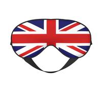 Máscara de ojos suave ajustable con la bandera del Reino Unido, cómoda, reversible, para dormir