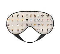 Máscara de ojos suave ajustable para dormir con estampado de raza de perro, seda opaca con presión ligera para hombres y mujeres
