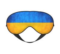 Máscara de ojos suave con bandera de Ucrania, cómoda, ajustable, opaca, reversible, para dormir