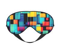 Máscara de ojos suave con diagrama geométrico cuadrado. Unisex, cómodo y transpirable, adecuado para el descanso diario. Te ayuda a entrar rápidamente en un sueño profundo.