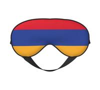 Máscara de ojos suave con diseño de bandera de Armenia, cómoda, ajustable, opaca, reversible, para dormir