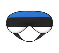 Máscara de ojos suave con diseño de bandera de Estonia, cómoda, ajustable, opaca, reversible, para dormir
