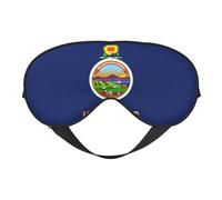 Máscara de ojos suave con diseño de la bandera del estado de Kansas, cómoda, ajustable, funda opaca, reversible, descanso nocturno