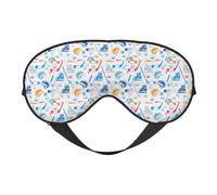 Máscara de ojos suave con estampado creativo de elementos de hockey, ligera, transpirable, opaca, para viajes, siesta, yoga, meditación