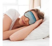 Máscara de ojos suave con estampado de agua de mar transparente y arena blanca para dormir, máscara de ojos para mujeres y hombres, para dormir y viajar