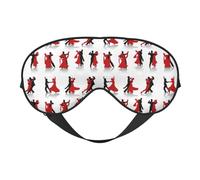 Máscara de ojos suave con estampado de baile de salón, funda reversible para viajes, correa ajustable, opaca, sueño