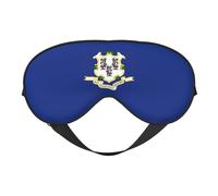 Máscara de ojos suave con estampado de bandera del estado de Connecticut, bloqueo de luz beneficioso, siesta, uso nocturno, viajes, camping, meditación, yoga