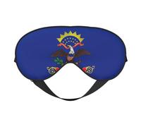 Máscara de ojos suave con estampado de bandera del estado de Dakota del Norte, cubierta suave de doble cara para dormir, viajes, yoga, correa ajustable, bloquea la luz