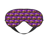 Máscara de ojos suave con estampado de búho, fantasma, calabaza, para Halloween, funda reversible para viajes, correa ajustable opaca para dormir