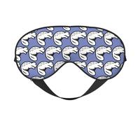 Máscara de ojos suave con estampado de castor negro, funda reversible para viajes, correa ajustable, opaca, sueño