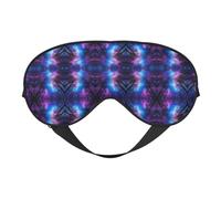 Máscara de ojos suave con estampado de cielo nocturno estrellado, funda reversible para viajes, correa ajustable, oscurecimiento y sueño