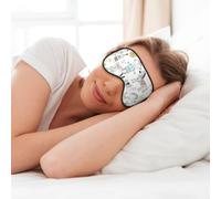 Máscara de ojos suave con estampado de conejo y zorro para dormir, para mujeres y hombres, para dormir o viajar