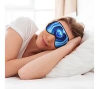 Máscara de ojos suave con estampado de corazón azul bebé para dormir, máscara de ojos para mujeres y hombres, para dormir y viajar