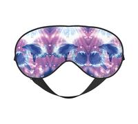 Máscara de ojos suave con estampado de delfines enamorados, cubierta suave de doble cara para dormir, viajes, yoga, correa ajustable, bloquea la luz