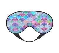 Máscara de ojos suave con estampado de escamas de peces, máscara de ojos para dormir, máscara opaca, adecuada para viajes, oficina, yoga, siesta