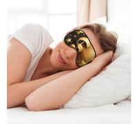 Máscara de ojos suave con estampado de estrella brillante y nota musical dorada para dormir, máscara de ojos para mujeres y hombres, para dormir y viajar
