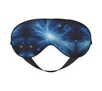 Máscara de ojos suave con estampado de galaxia azul, máscara para dormir, máscara de ojos opaca, adecuada para viajes, oficina, yoga, siesta