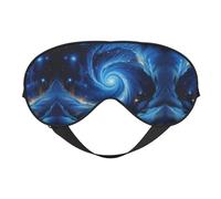 Máscara de ojos suave con estampado de galaxia azul, máscara para dormir, máscara de ojos opaca, adecuada para viajes, oficina, yoga, siesta