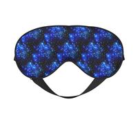 Máscara de ojos suave con estampado de galaxias y estrellas, funda reversible para viajes, correa ajustable, oscurecimiento y sueño
