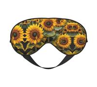 Máscara de ojos suave con estampado de girasoles, máscara para dormir, máscara de ojos opaca, adecuada para viajes, oficina, yoga, siesta