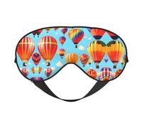 Máscara de ojos suave con estampado de globos aerostáticos para mujeres y hombres, cómoda con correa ajustable para viajes, yoga, siesta, trabajo