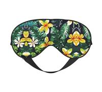 Máscara de ojos suave con estampado de hojas tropicales hawaianas, para dormir, opacas, para viajes, oficina, yoga, siesta