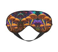 Máscara de ojos suave con estampado de hongos silvestres, máscara para dormir, máscara de ojos opaca, adecuada para viajes, oficina, yoga, siesta