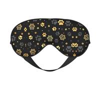 Máscara de ojos suave con estampado de huellas de perro, sombra nocturna elástica, vendas a prueba de luz para avión, yoga, viajes