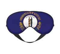 Máscara de ojos suave con estampado de la bandera del estado de Kentucky, cubierta suave de doble cara para dormir, viajes, yoga, correa ajustable, bloquea la luz