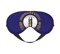 Máscara de ojos suave con estampado de la bandera del estado de Kentucky, cubierta suave de doble cara para dormir, viajes, yoga, correa ajustable, bloquea la luz