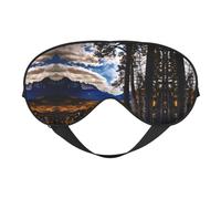 Máscara de ojos suave con estampado de la cordillera Rocky Mountain para mujeres y hombres, cómoda con correa ajustable para viajes, yoga, siesta, trabajo