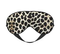 Máscara de ojos suave con estampado de leopardo negro, funda reversible para viajes, correa ajustable, oscurecimiento y sueño